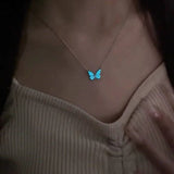 Butterfly Glowing Sterling Silver Necklace