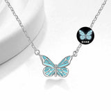Butterfly Glowing Sterling Silver Necklace