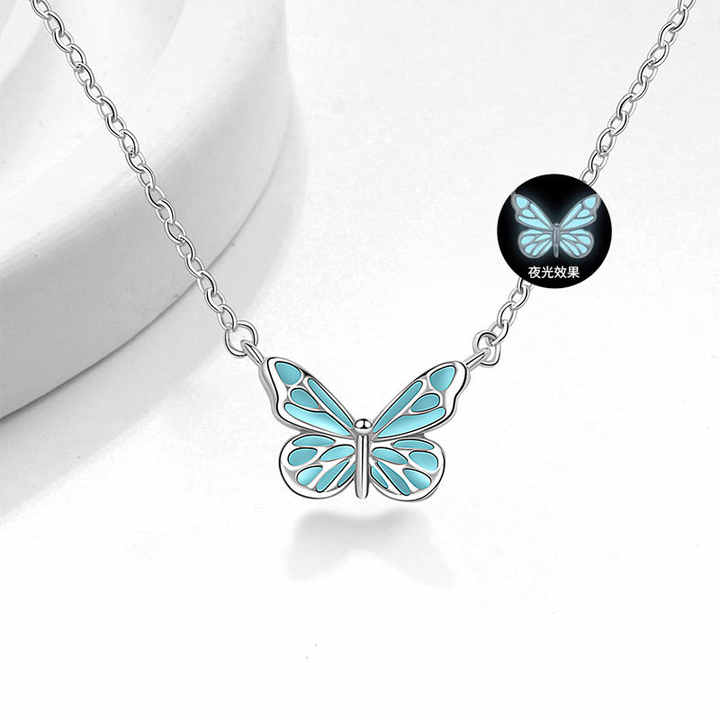 Butterfly Glowing Sterling Silver Necklace