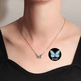 Butterfly Glowing Sterling Silver Necklace