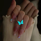 Butterfly Glowing Sterling Silver Necklace