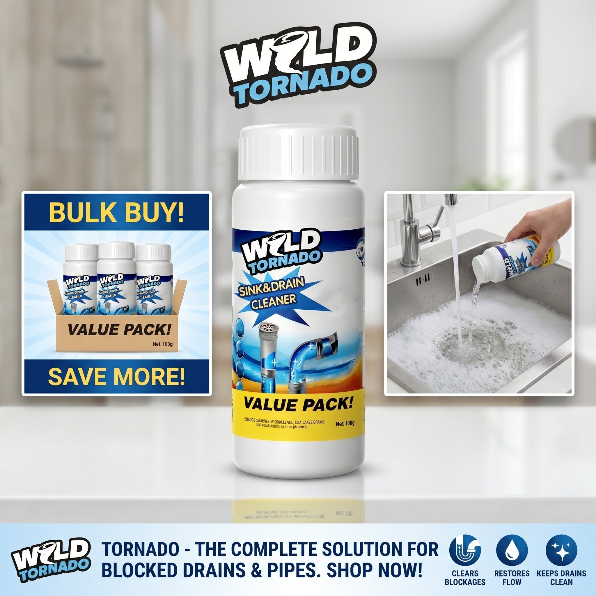 IMPORTED Instant Sink & Drain Cleaner Powder